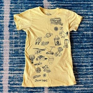 2009 Jason Marz Concert T-shirt Size L Cotton Yellow Black Band Tee